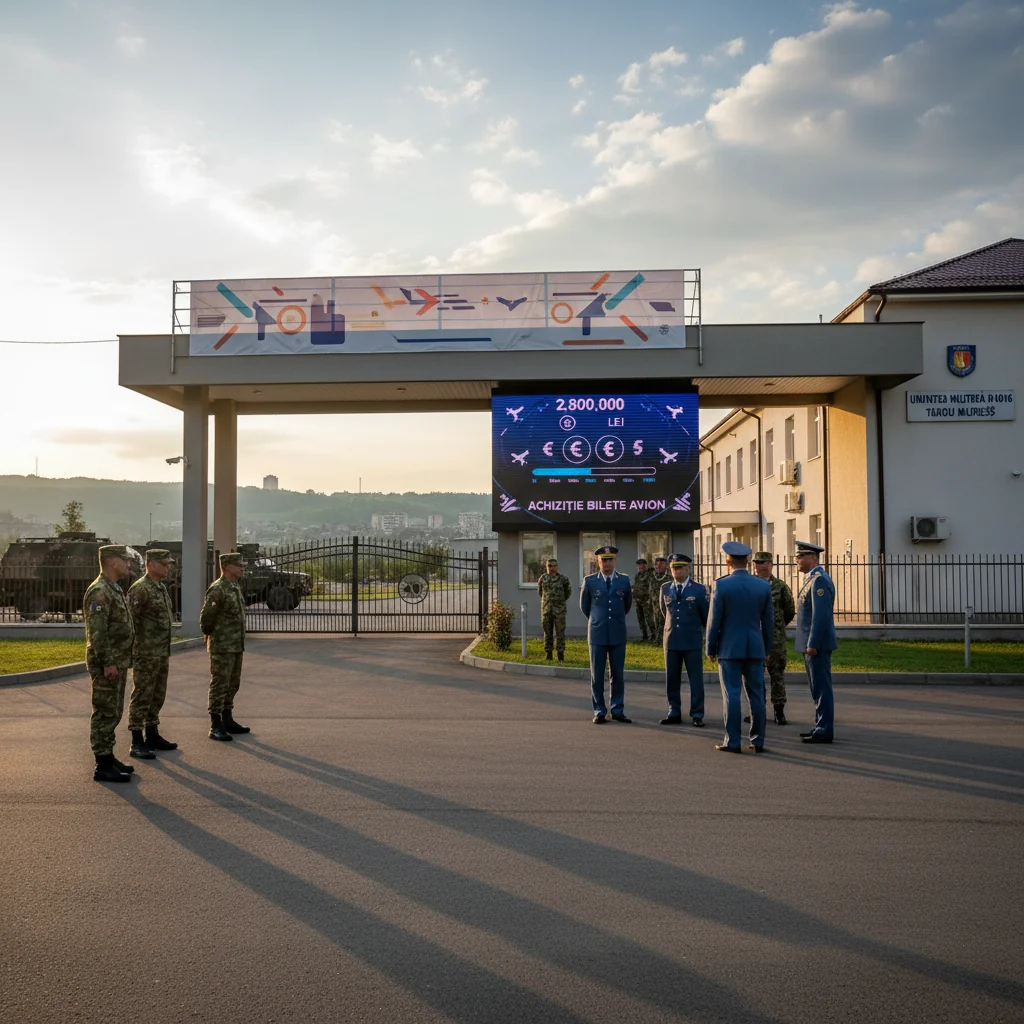 Achiziție de peste 2,8 milioane lei pentru bilete de avion la Unitatea Militară 01016 Târgu Mureș