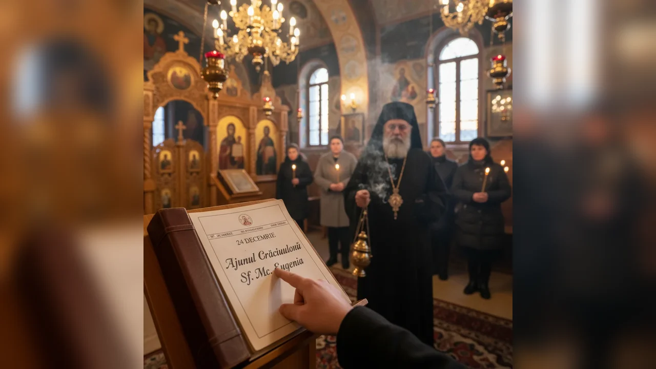Calendar ortodox – 2025-12-24: Ajunul Crăciunului și prăznuirea Sfintei Muceniţe Eugenia