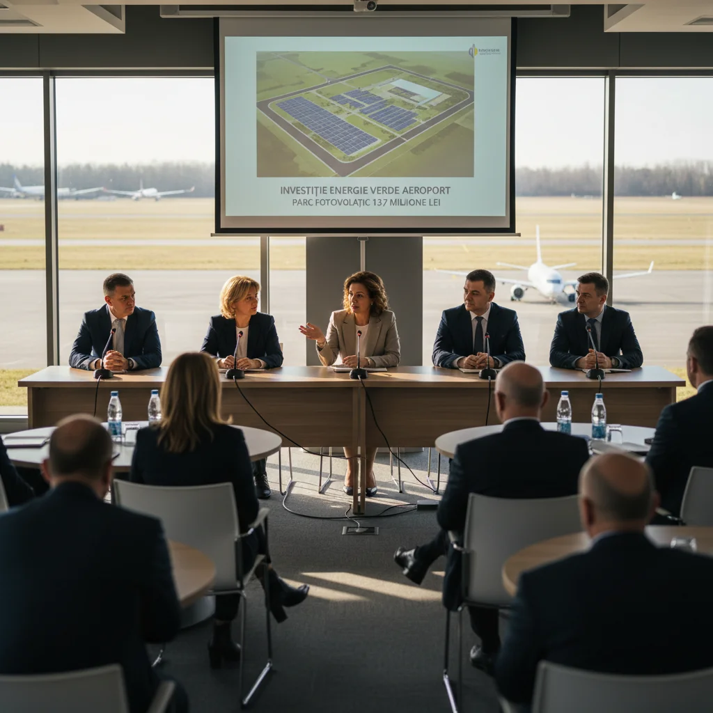 CJ discută joi investiția de 13,7 milioane lei în parc fotovoltaic pentru energie verde la aeroport