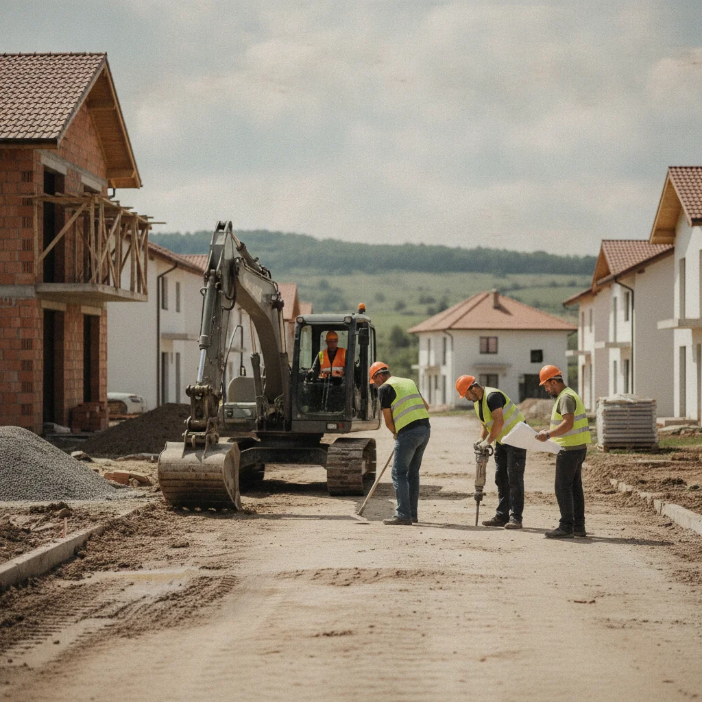 Continuă lucrările rutiere în Sâncraiu de Mureș, Cartierul Răsăritului