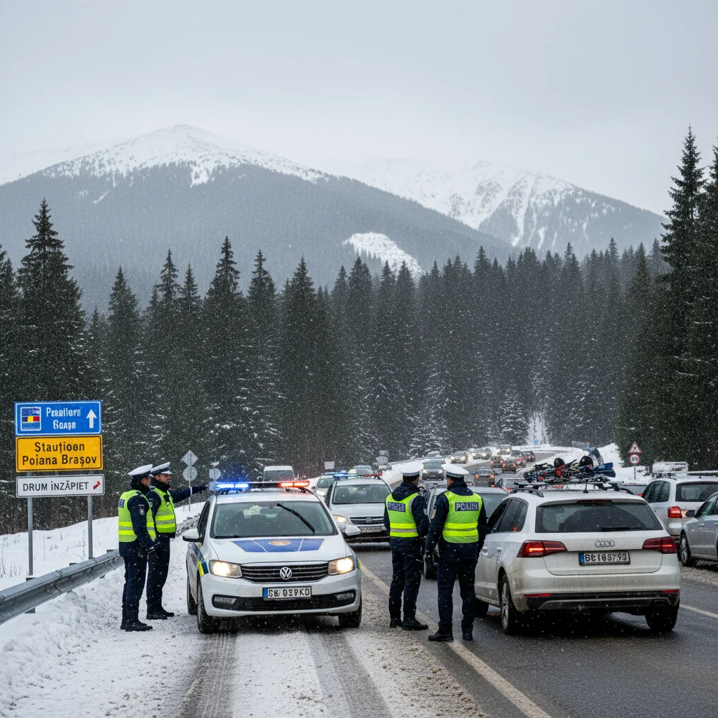 Controale rutiere intensificate în stațiunile montane din zona Târgu Mureș la început de ianuarie
