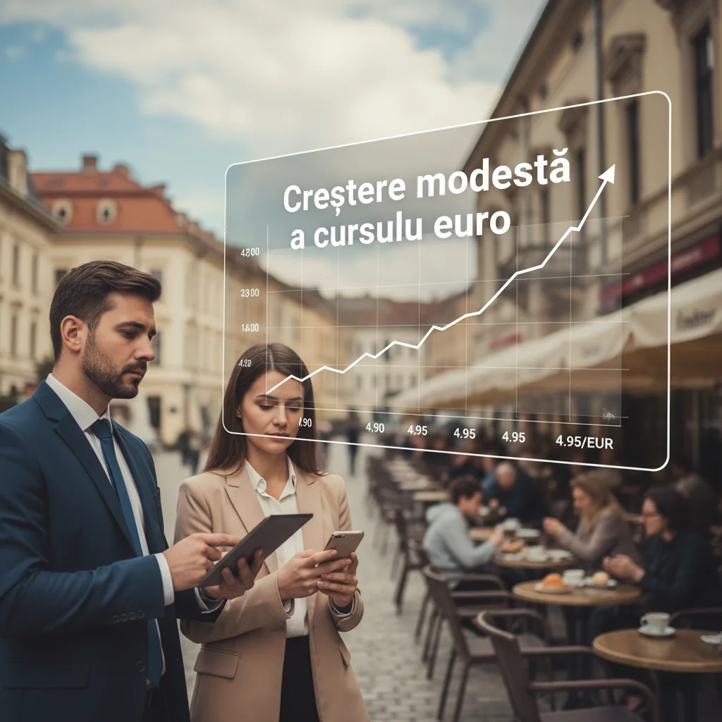 Creștere ușoară a cursului euro în piața locală