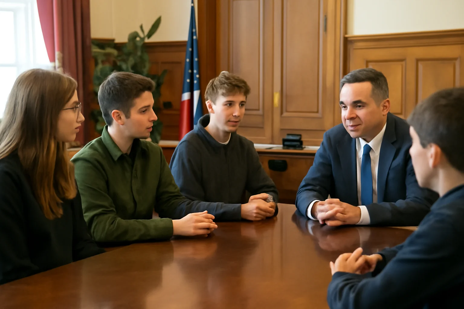 Dialog la Primăria Târgu Mureș pe tema patrimoniului local, între primar și elevi