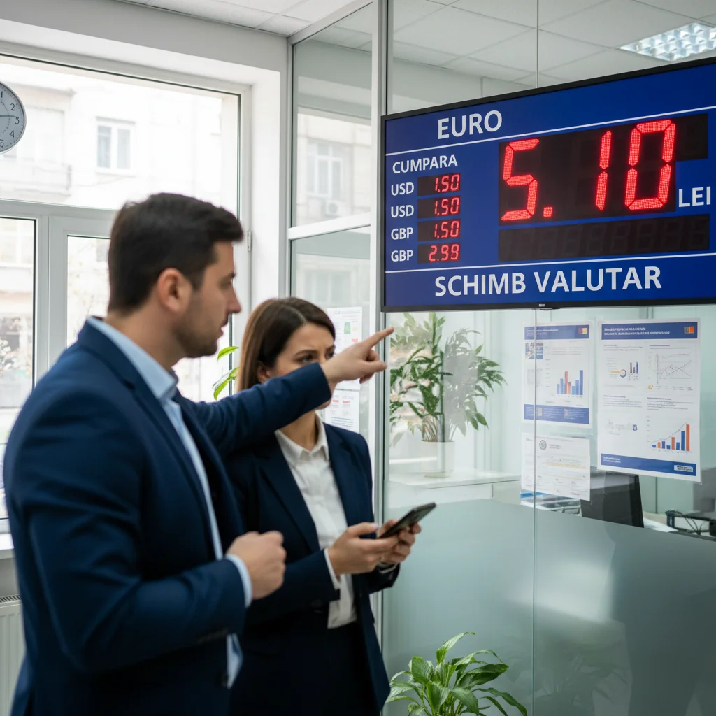 Euro se apropie de pragul de 5,10 lei în cursul valutar local