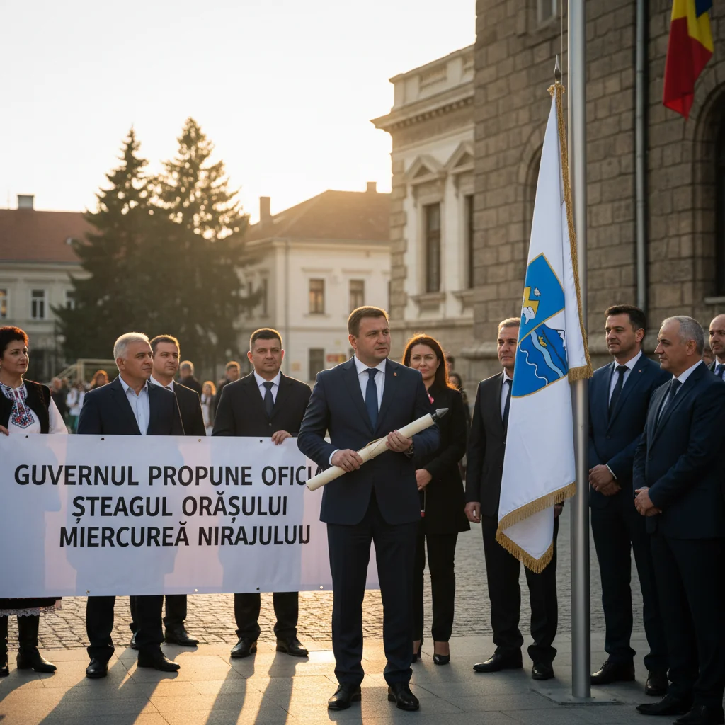 Guvernul lansează în dezbatere proiectul de steag pentru orașul Miercurea Nirajului, județul Mureș