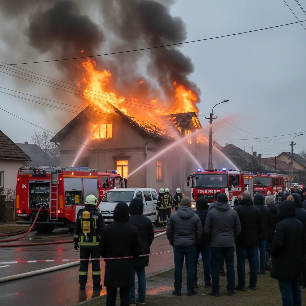 Incendiu la o gospodărie din Reghin, intervenție a pompierilor ISU „Horea” Mureș anunțată la Târgu Mureș