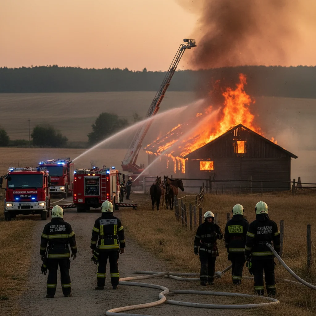 Intervenție a pompierilor din Ceuașu de Câmpie la un incendiu în localitatea Herghelia, aproape de Târgu Mureș
