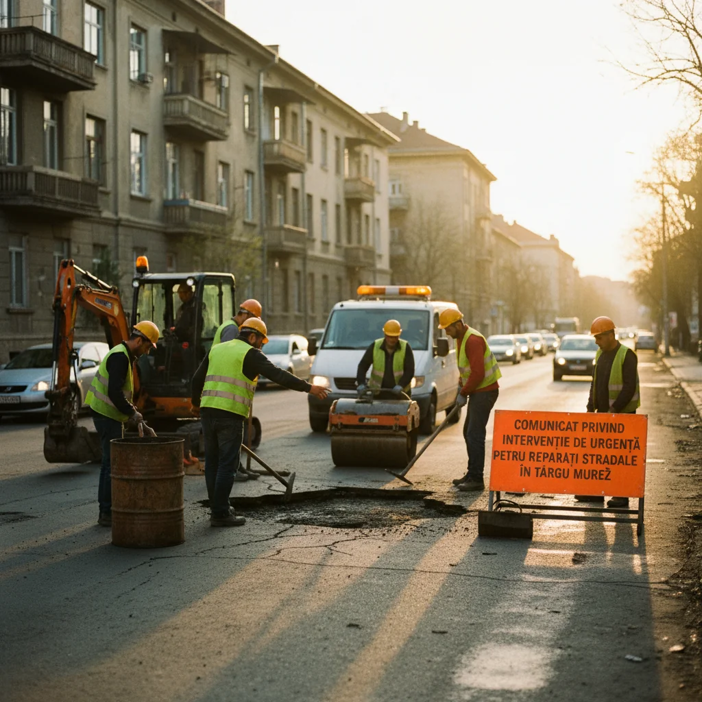Intervenții de urgență pentru reparații stradale anunțate la Târgu Mureș