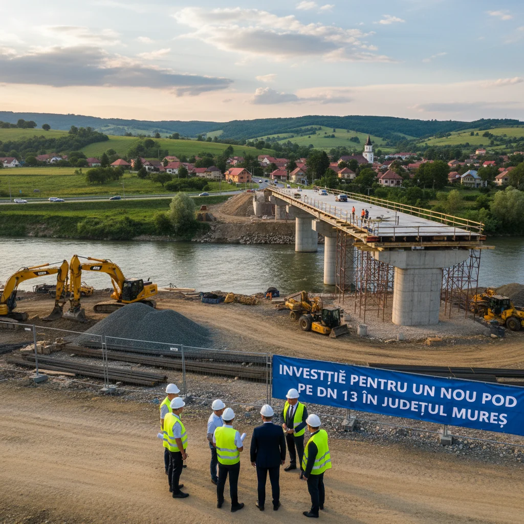 Investiție pentru un nou pod pe DN 13, anunțată pentru județul Mureș, cu impact în zona Târgu Mureș