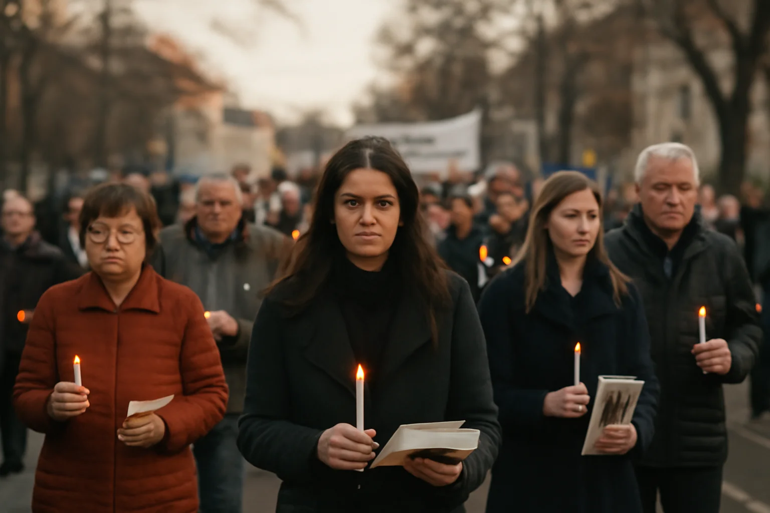 Marș comemorativ la Târgu Mureș la 35 de ani de la marșul cu cărți și lumânări