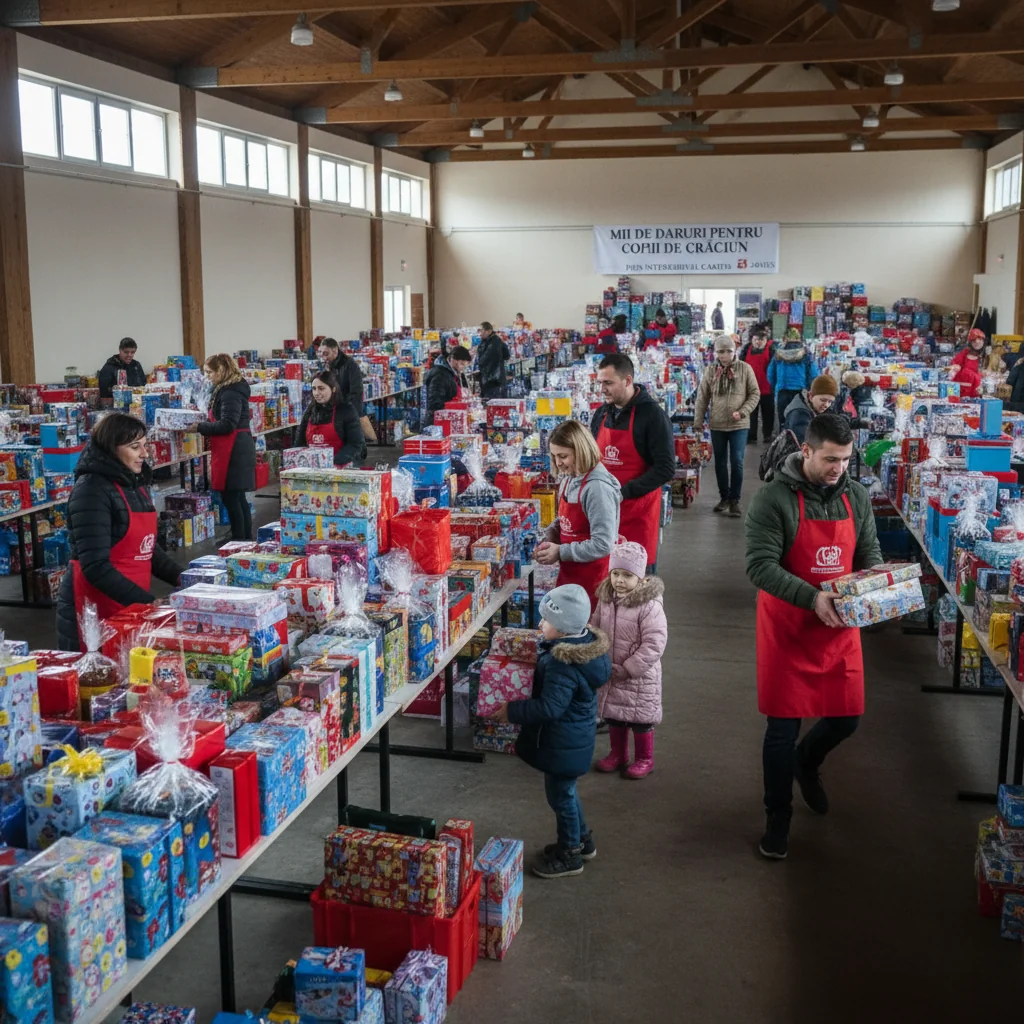 Mii de cadouri de Crăciun pentru copii, distribuite de Caritas în comunitatea locală