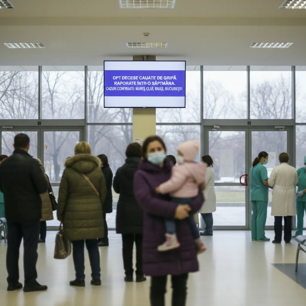 Opt decese asociate gripei într-o săptămână, raportate de INSP, inclusiv cazuri din județul Mureș