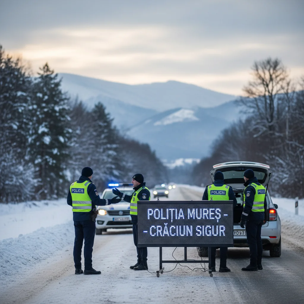Poliția Mureș anunță măsuri suplimentare pentru siguranța minivacanței de Crăciun la Târgu Mureș