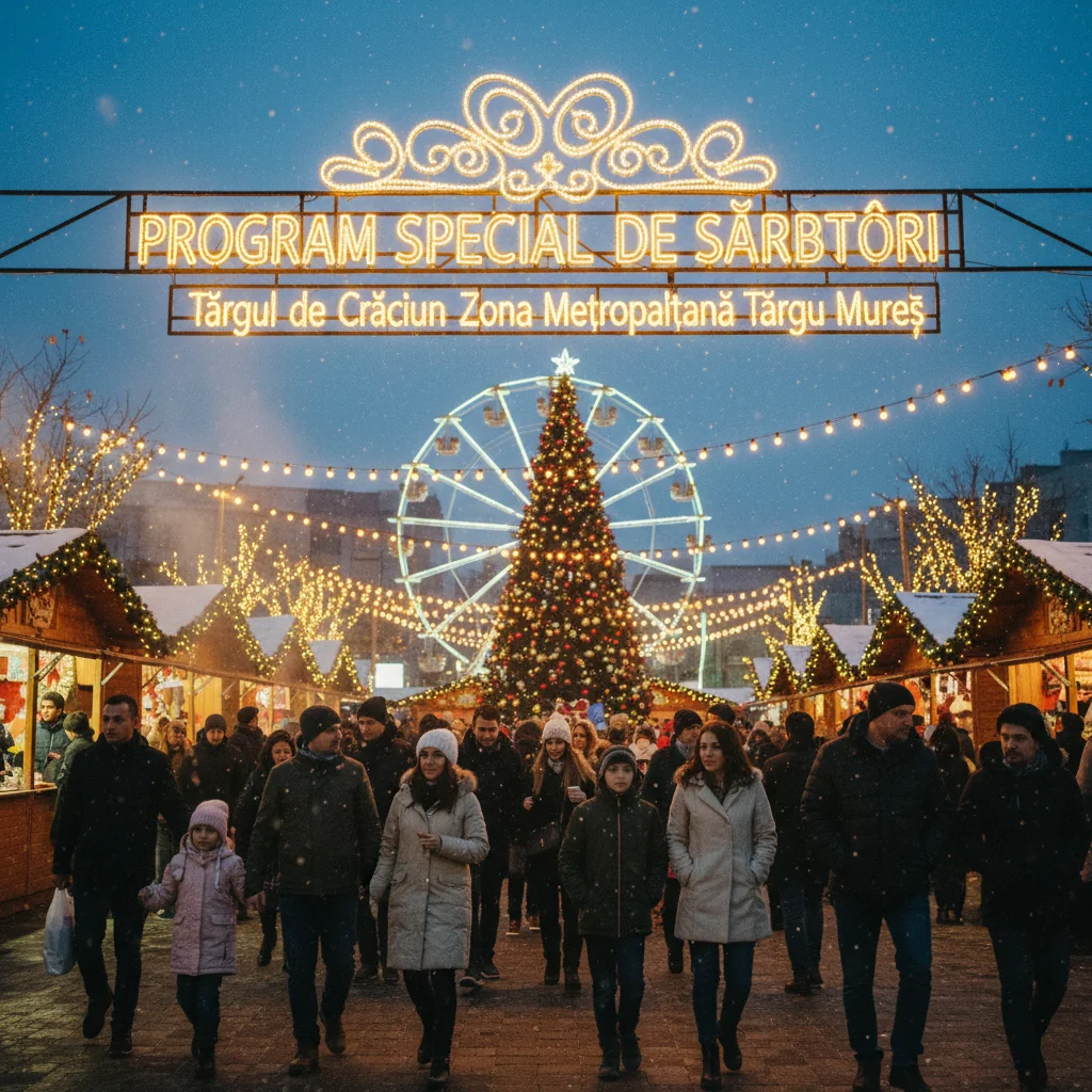 Program adaptat de sărbători la Târgul de Crăciun din Zona Metropolitană Târgu Mureș
