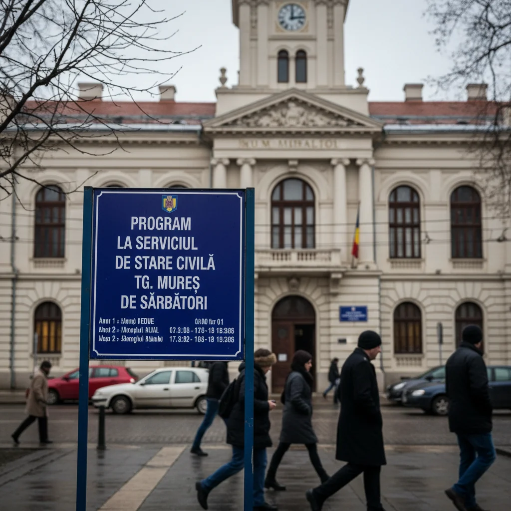 Program special la Starea Civilă Târgu Mureș de sărbători: zile închise și ore reduse