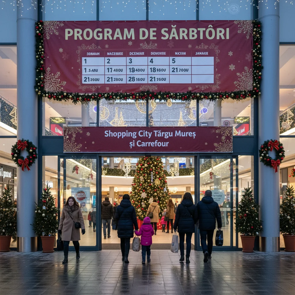 Programul de sărbători la Shopping City Târgu Mureș și Carrefour: orar special de iarnă