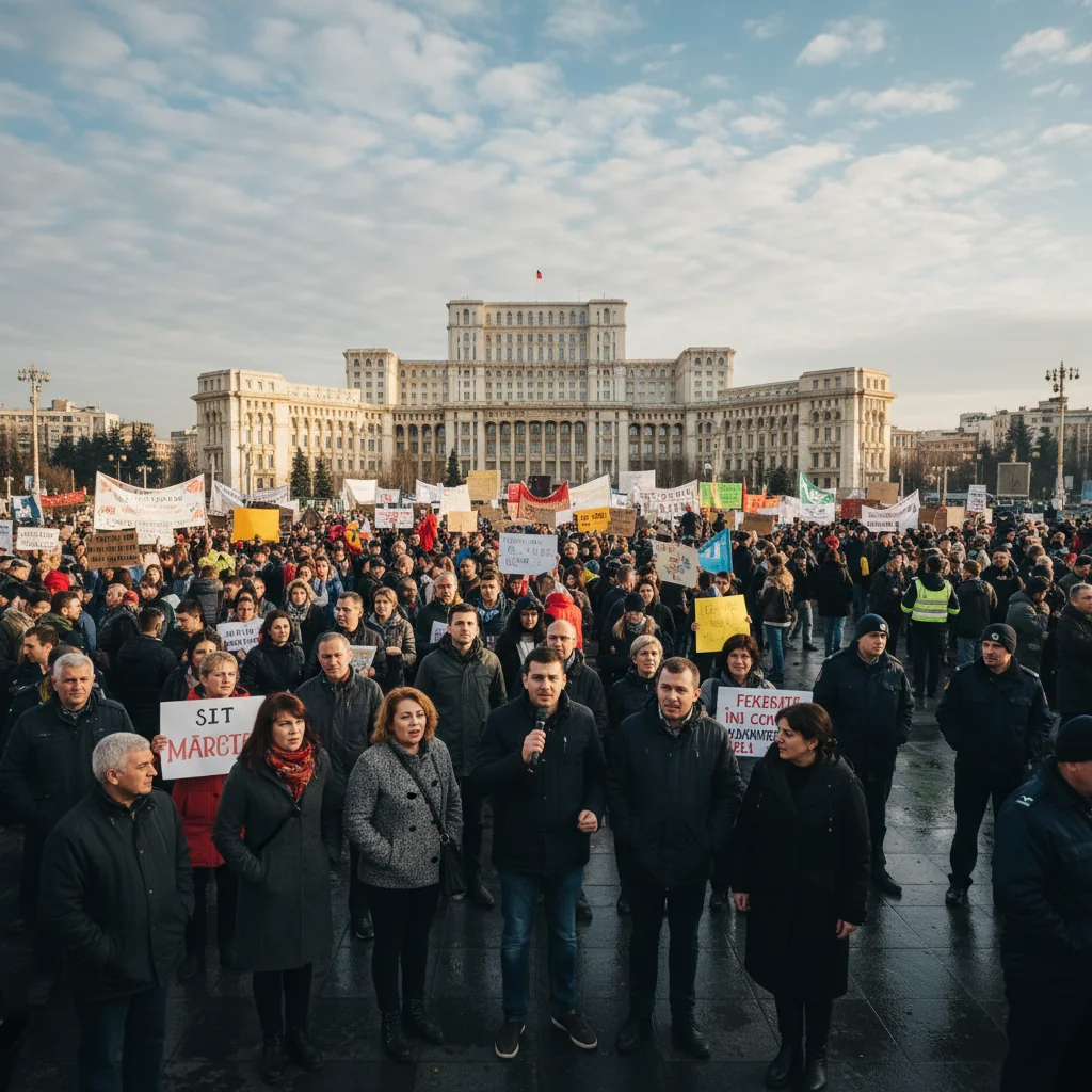 Protest în Piața Victoriei azi, organizat de Federația Sindicatelor Libere din Învățământ și Federația Spiru Haret