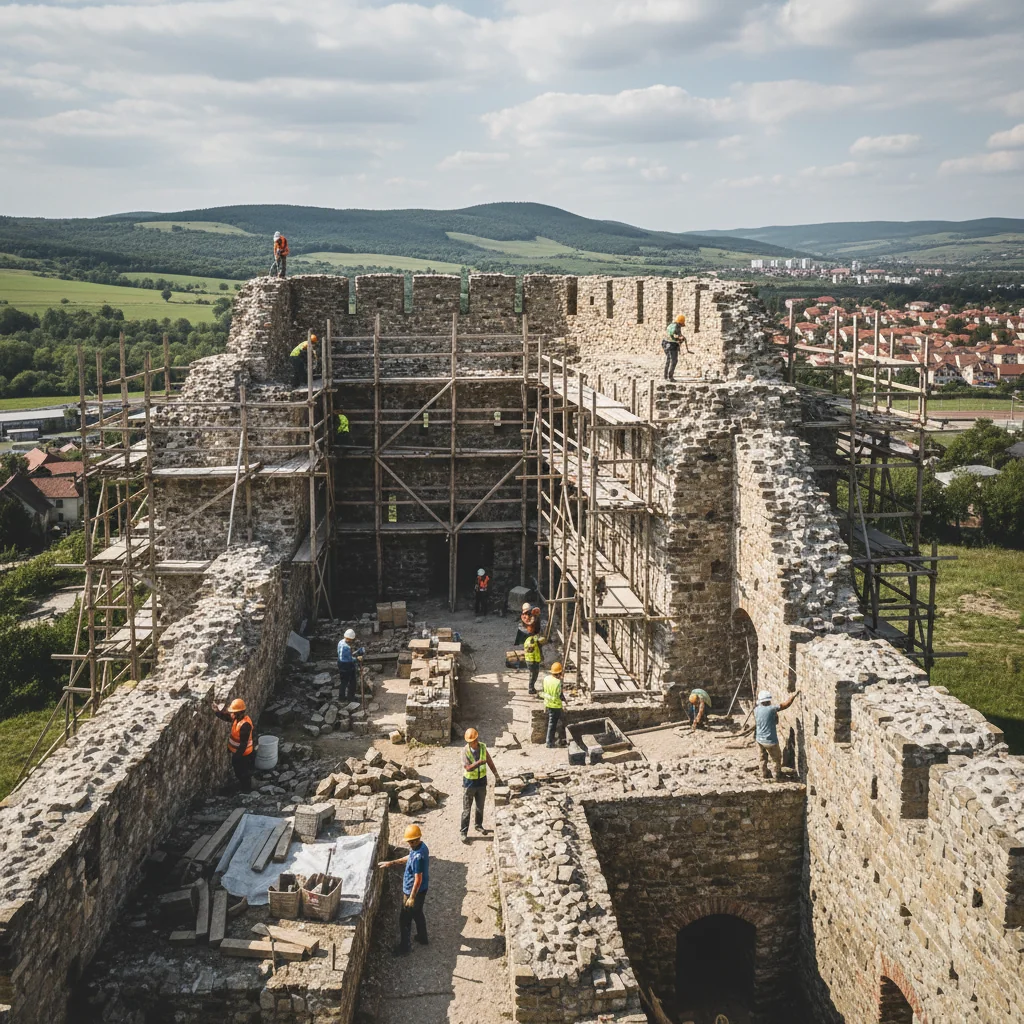 Reabilitarea Cetăţii Medievale Râşnov Progresează în Continuare