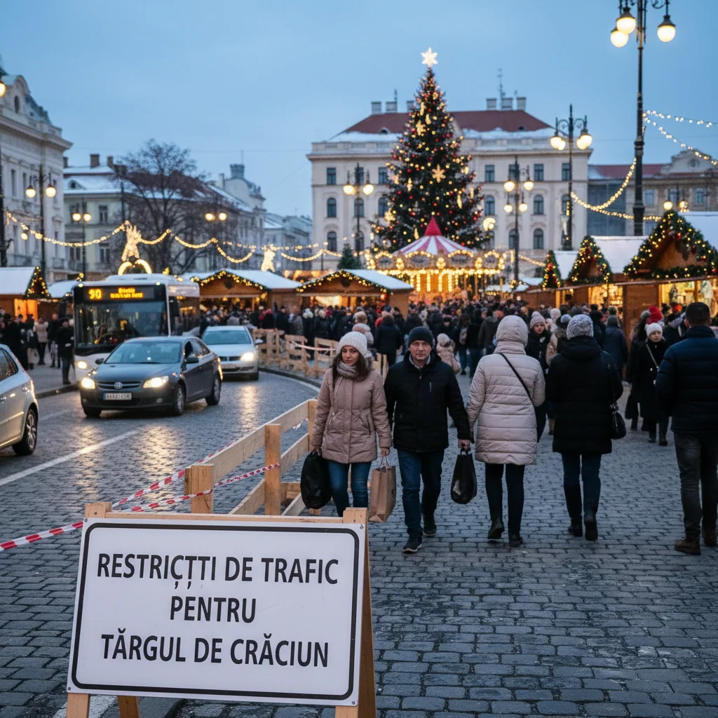 Restricții de circulație în zona Târgului de Crăciun în perioada sărbătorilor