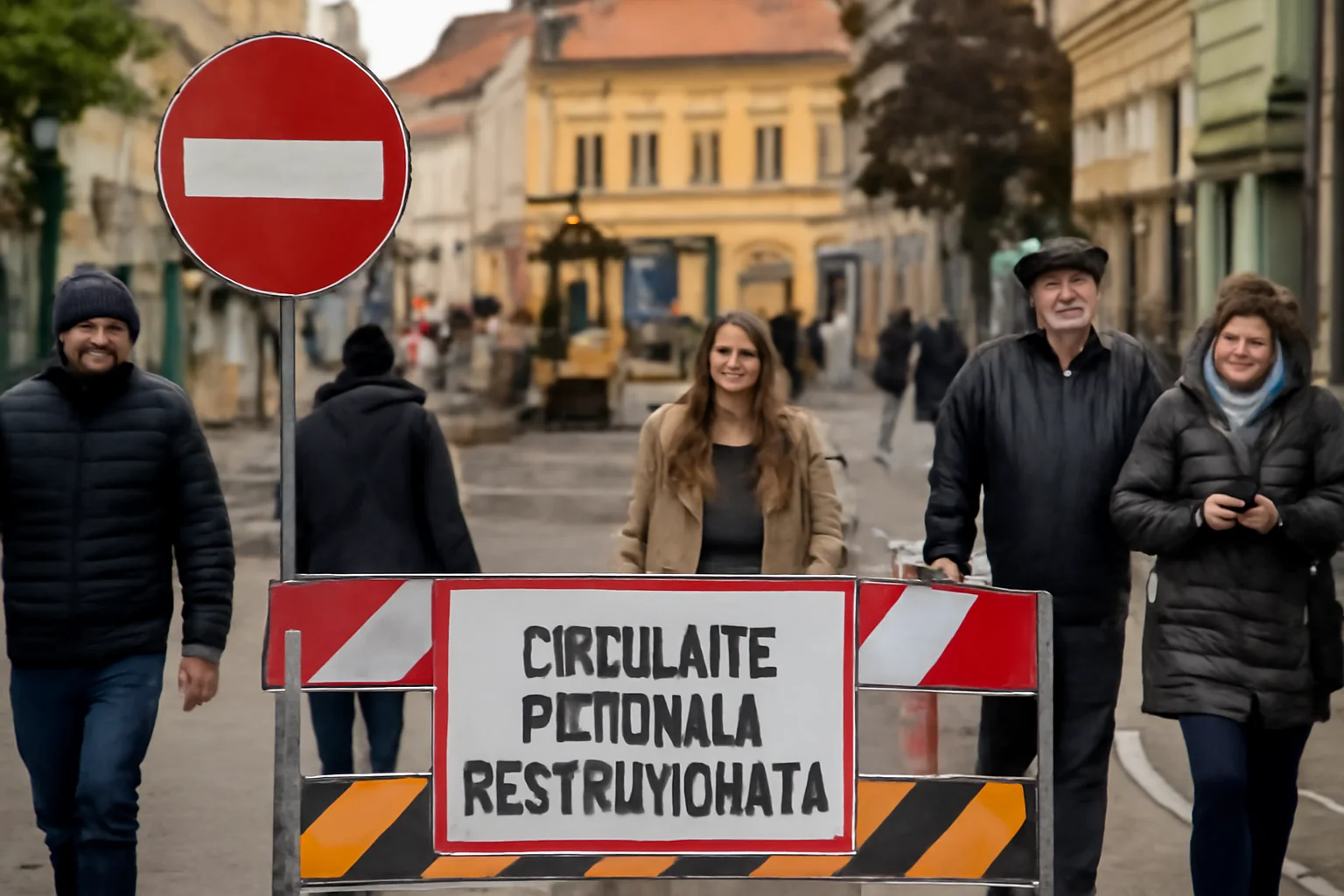 Restricții de circulație pentru pietoni în centrul Târgu Mureș, pe durata lucrărilor la parcarea subterană
