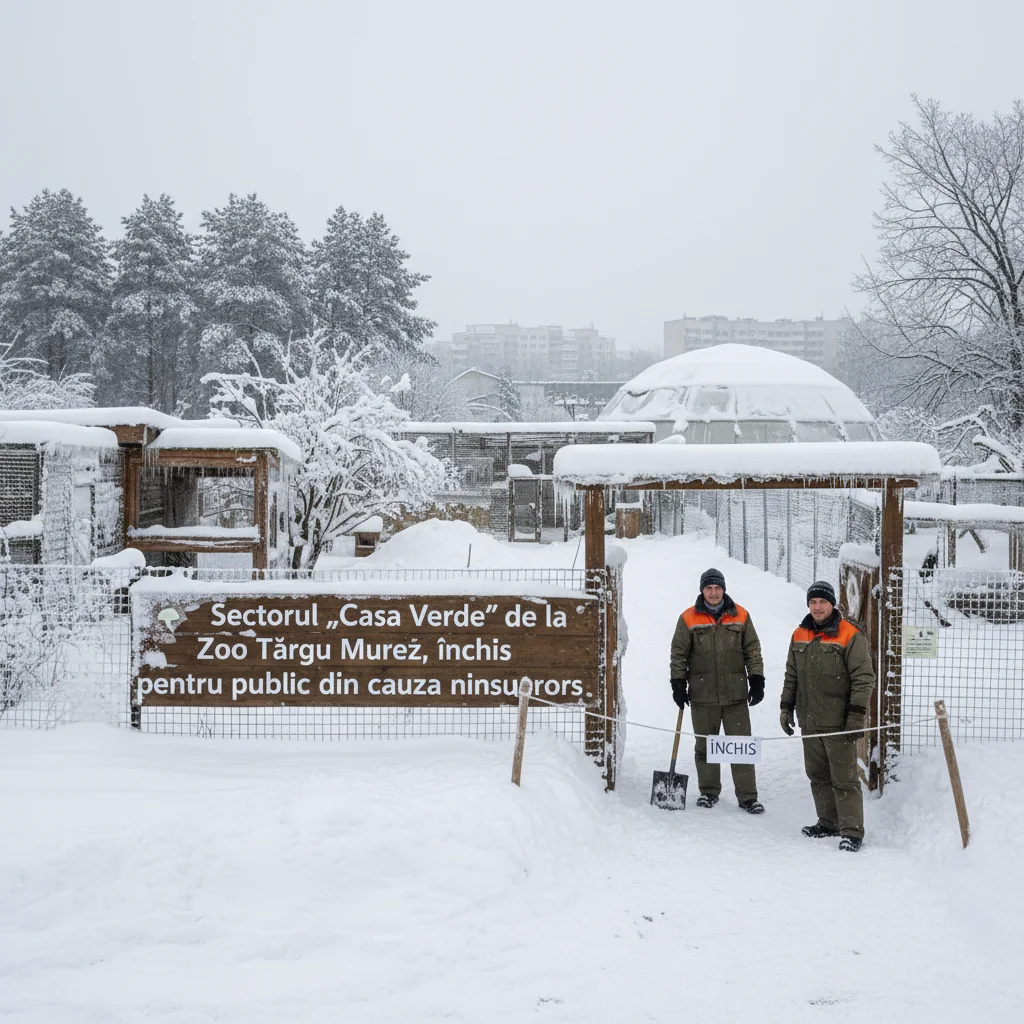 Sectorul „Casa Verde” de la Zoo Târgu Mureș, închis pe termen nedeterminat după ninsorile din acest an