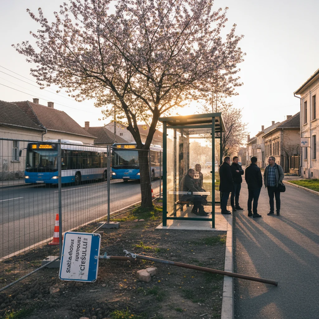 Stația de autobuz „Cireșului” din Târgu Mureș, relocată la aproximativ 50 de metri
