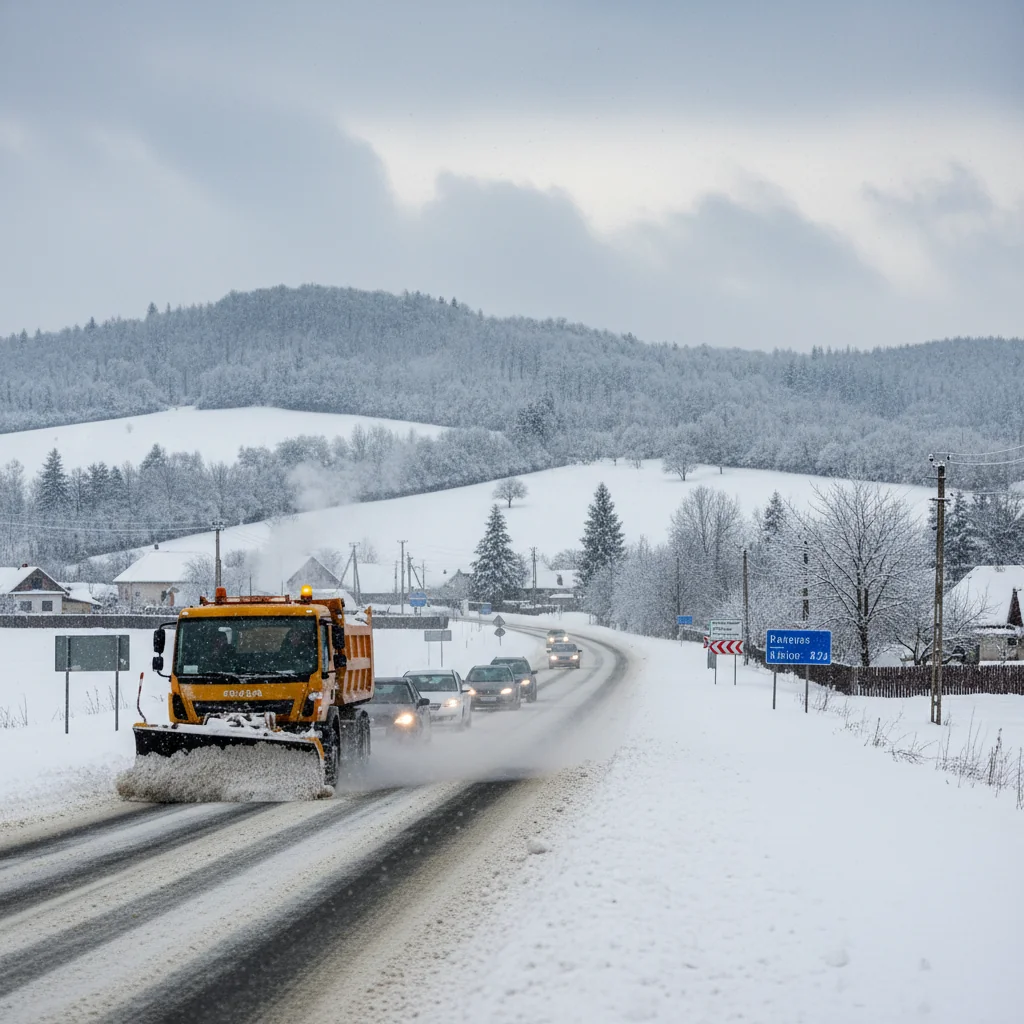 Trafic în condiții de iarnă la Târgu Mureș și în județele din centrul țării pe 8 ianuarie 2026