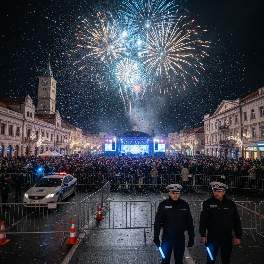 Trafic restricționat în centrul municipiului Târgu Mureș pentru organizarea Revelionului 2025