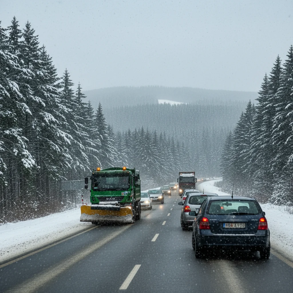 Trafic rutier în condiții de iarnă la Târgu Mureș și pe drumurile din județul Mureș