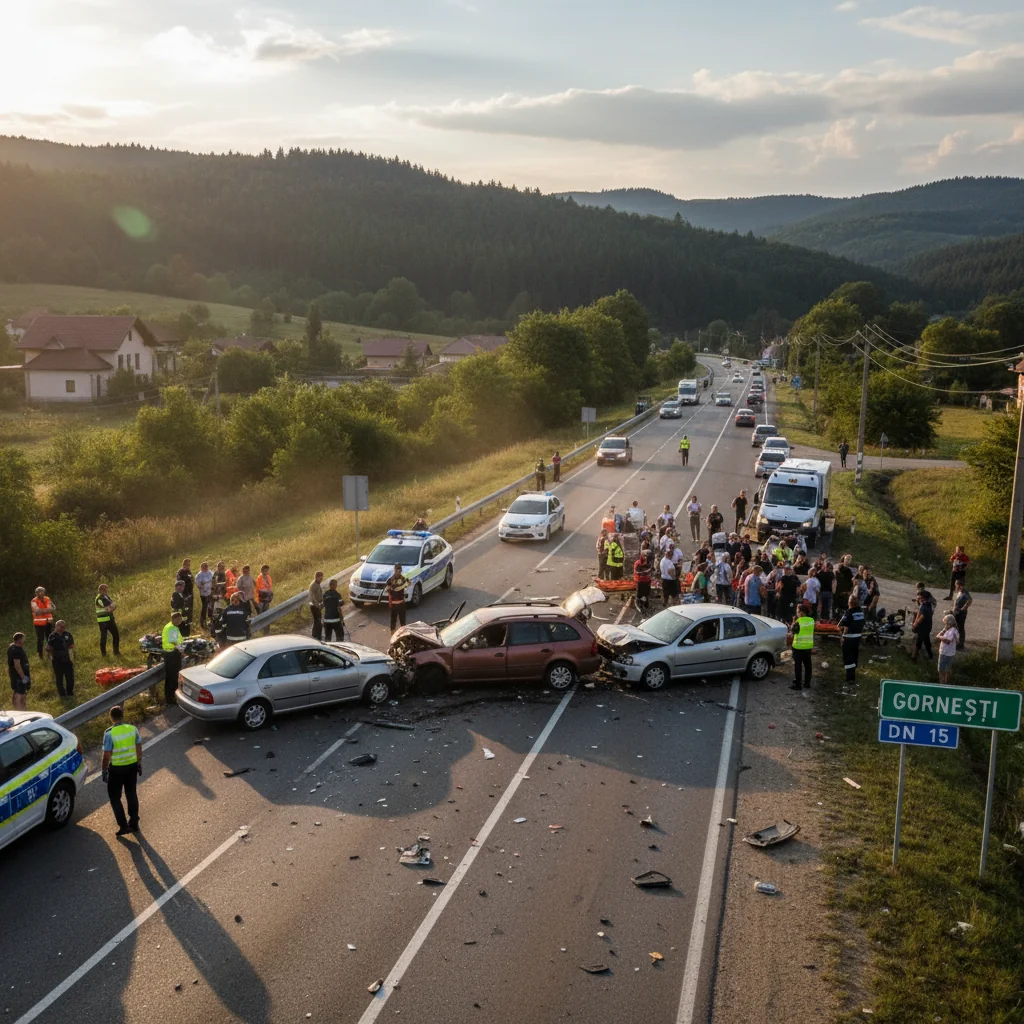 Trei morți pe DN 13, între Mihai Viteazu și Saschiz, după o coliziune cu un camion militar