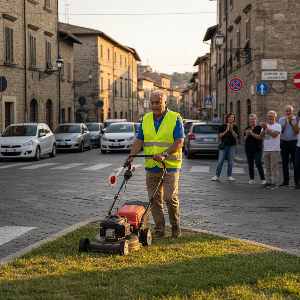 viceprimarul care dirijează traficul și întreține spațiile verzi din comunitate