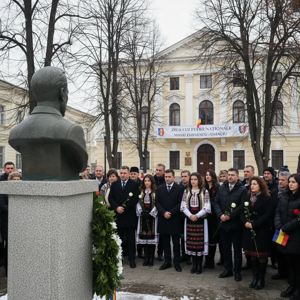 Ziua Culturii Naționale marcată la Luduș, județul Mureș, printr-un omagiu adus lui Mihai Eminescu